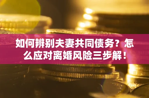 北京如何辨别夫妻共同债务？怎么应对离婚风险三步解！